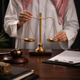 male lawyer with logo