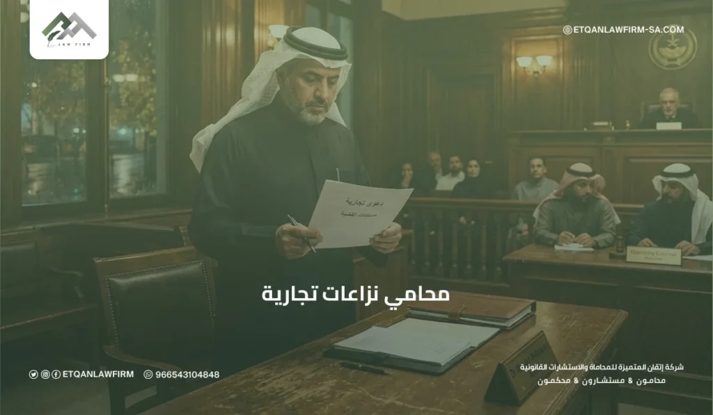 محامي نزاعات تجارية في السعودية | حلول قانونية متكاملة – شركة إتقان 3 أنواع النزاعات التجارية التي يتعامل معها المحامي