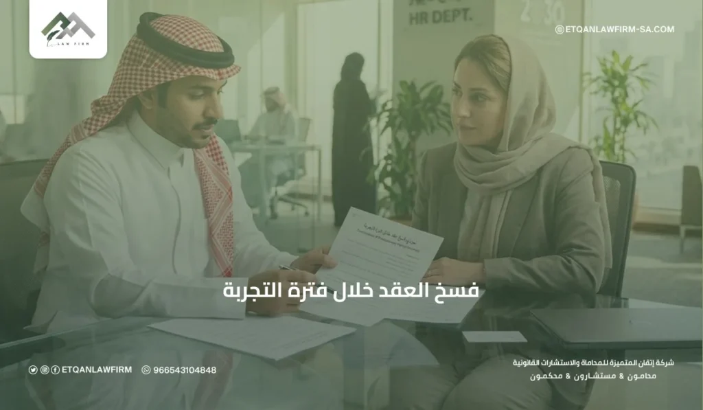 فسخ العقد خلال فترة التجربة في السعودية | حقوق العامل وصاحب العمل 3 نموذج إنهاء العقد خلال فترة التجربة