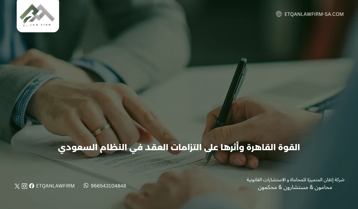 القوة القاهرة وأثرها على التزامات العقد في النظام السعودي 1 القوة القاهرة وأثرها على التزامات العقد في النظام السعودي