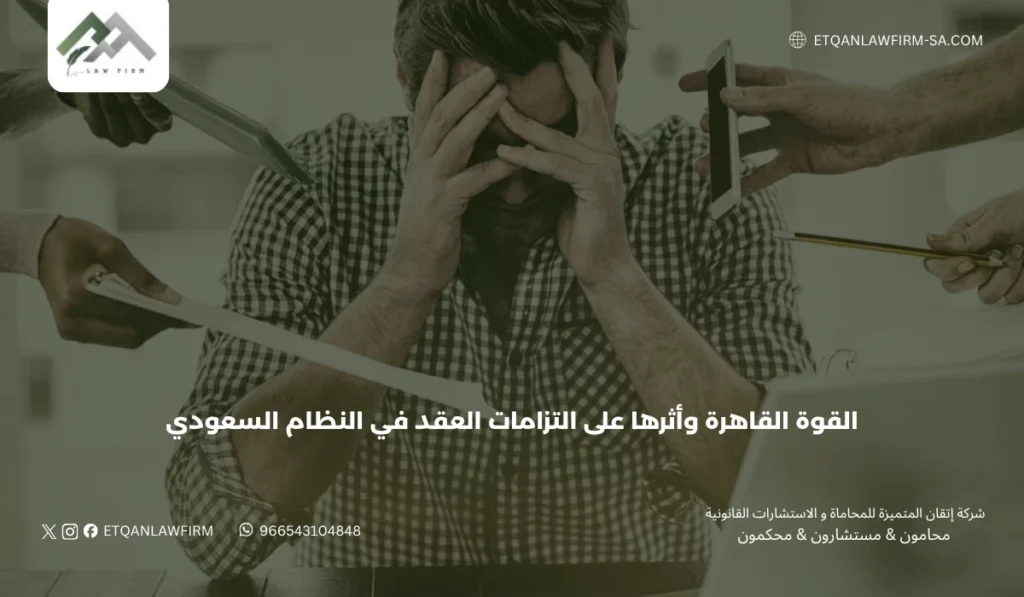 القوة القاهرة وأثرها على التزامات العقد في النظام السعودي 2 شروط اعتبار الحادث قوة قاهرة