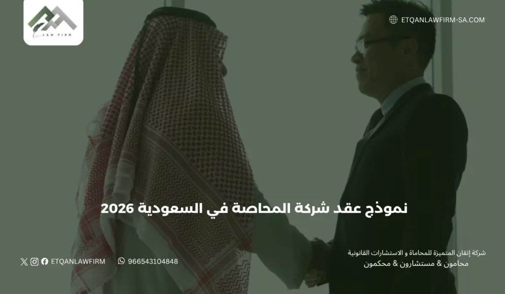 نموذج عقد شركة المحاصة في السعودية 2026 | شركة إتقان للمحاماة 3 مزايا وعيوب شركة المحاصة