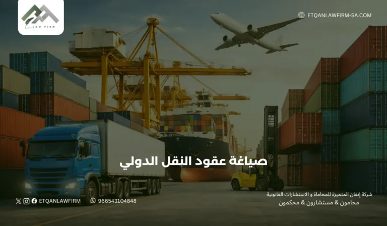 صياغة عقود النقل الدولي في السعودية | شركة إتقان للمحاماة