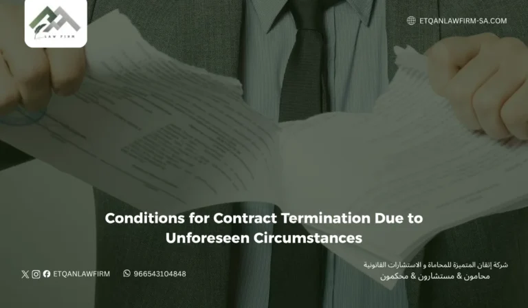 Conditions for Contract Termination Due to Unforeseen Circumstances Under the Law | Lawyer Fares Al-Zahrani 