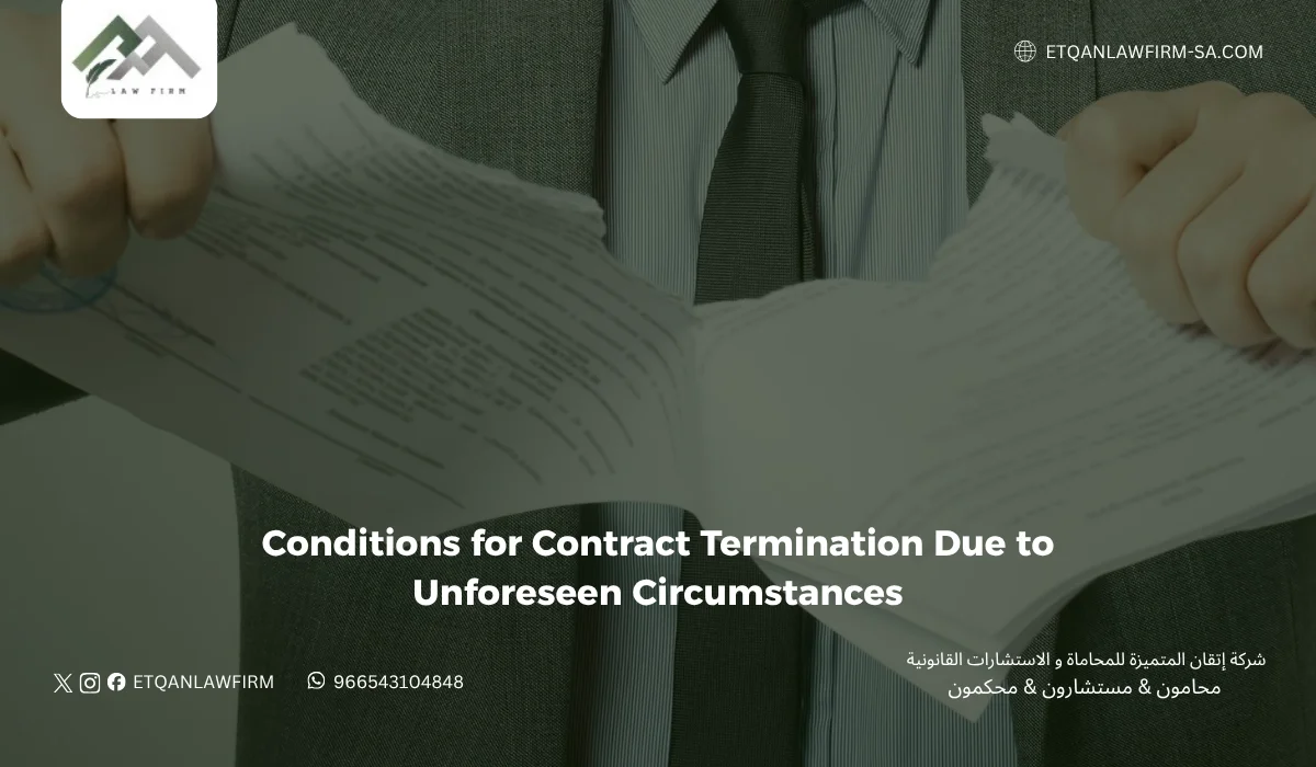 Conditions for Contract Termination Due to Unforeseen Circumstances Under the Law | Lawyer Fares Al-Zahrani 